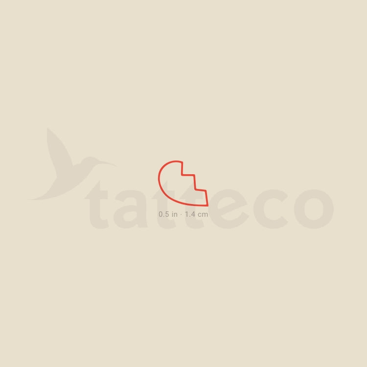 Left Broken Heart Temporary Tattoo - Set of 3