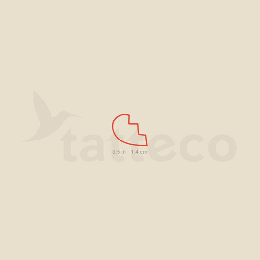 Left Broken Heart Temporary Tattoo - Set of 3