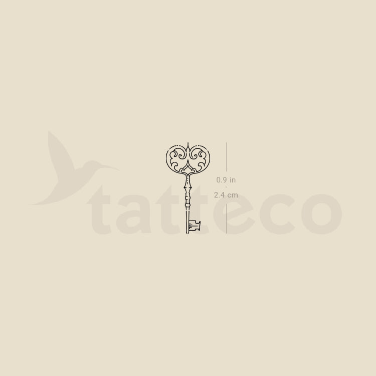 Vintage Key Temporary Tattoo By M3.Ink - Set of 3