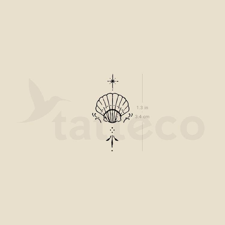 Small Shell By Stefano Mazza Temporary Tattoo - Set of 3