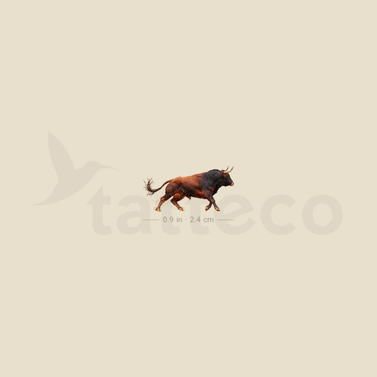 Little Spanish Fighting Bull Temporary Tattoo - Set of 3