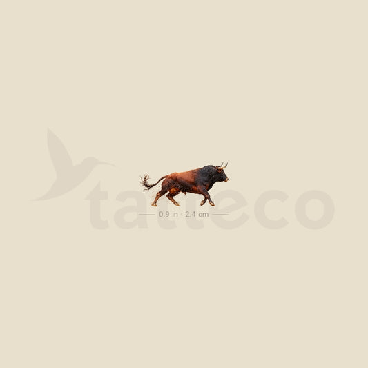 Little Spanish Fighting Bull Temporary Tattoo - Set of 3