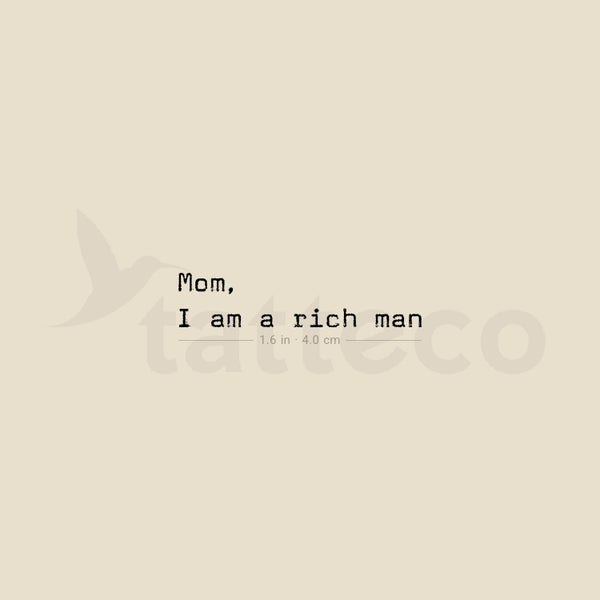 Tatuaje temporal "Mamá, soy un hombre rico" - Juego de 3