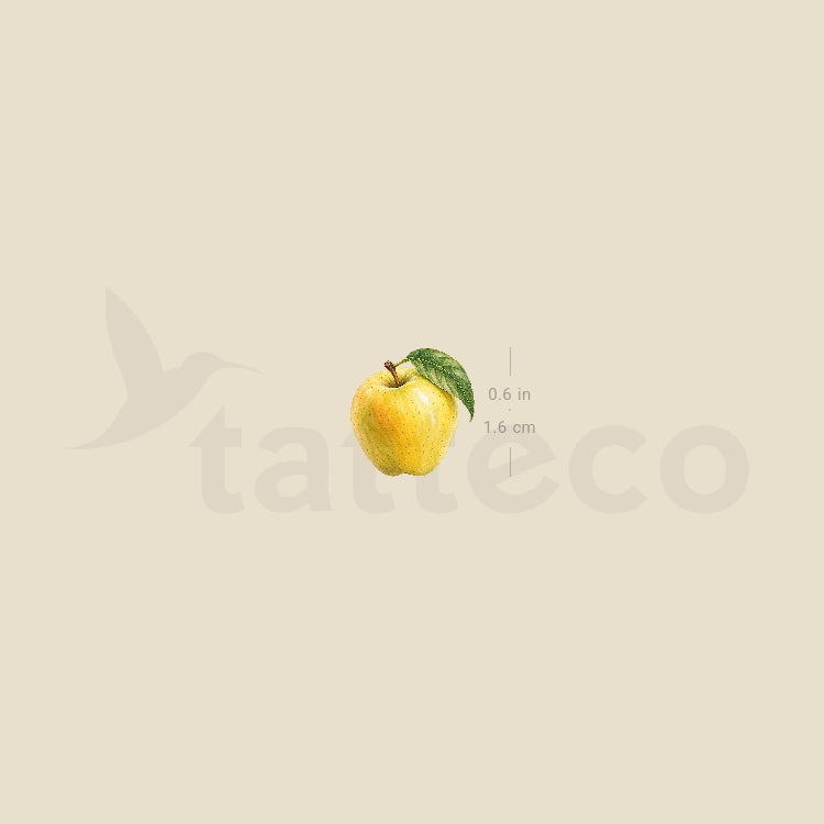 Golden Delicious Apple Temporary Tattoo - Set of 3