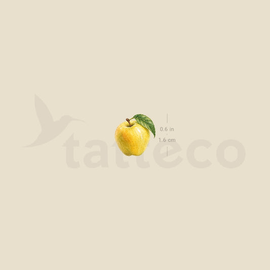 Golden Delicious Apple Temporary Tattoo - Set of 3