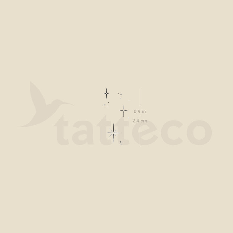 Sparkling Stars By Stefano Mazza Temporary Tattoo - Set of 3