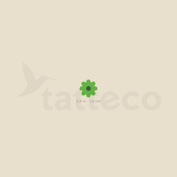Light Green Flower Temporary Tattoo - Set of 3