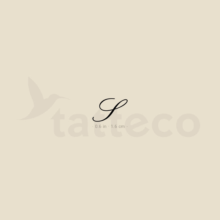 Letter S Script Temporary Tattoo - Set of 3