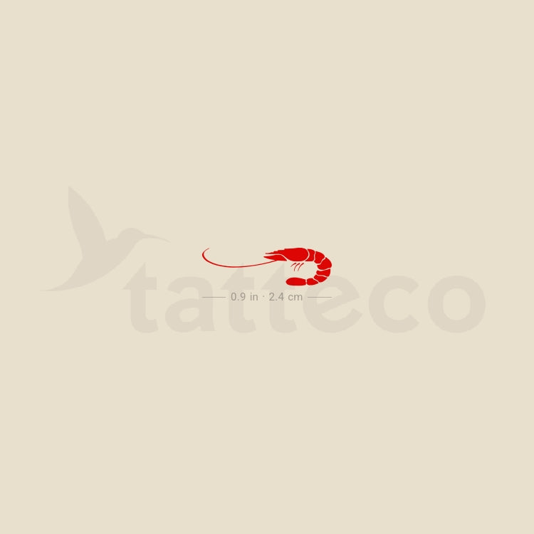 Tatuaje temporal de gamba roja pequeña (juego de 3)