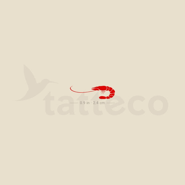 Small Red Prawn Temporary Tattoo - Set of 3