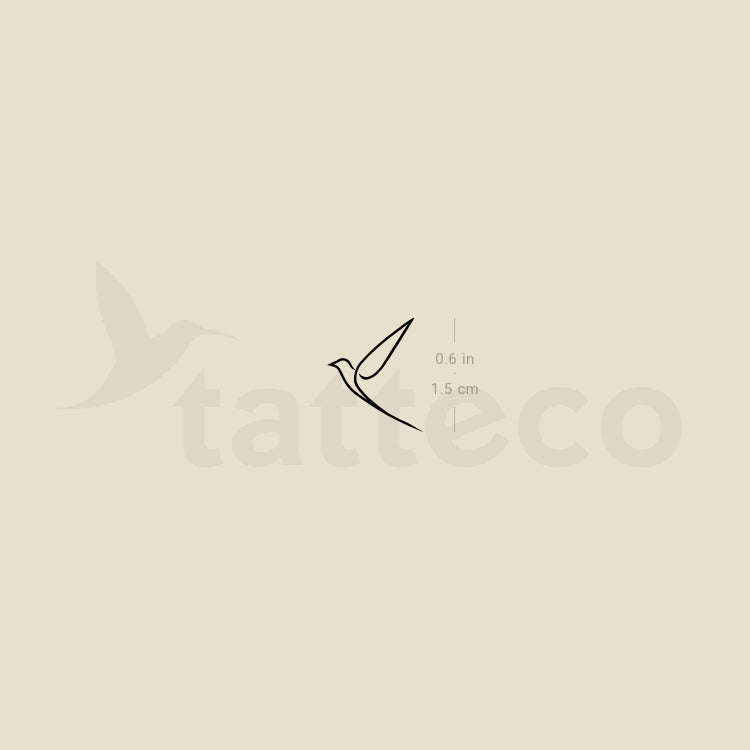 Tiny Single Line Bird Temporary Tattoo - Set of 3