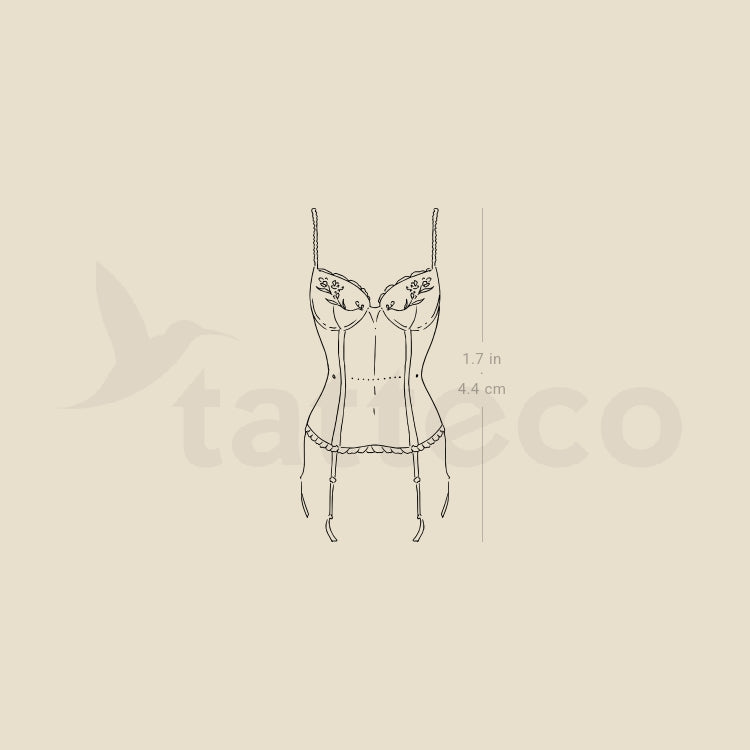Corset By M3.Ink Temporary Tattoo - Set of 3