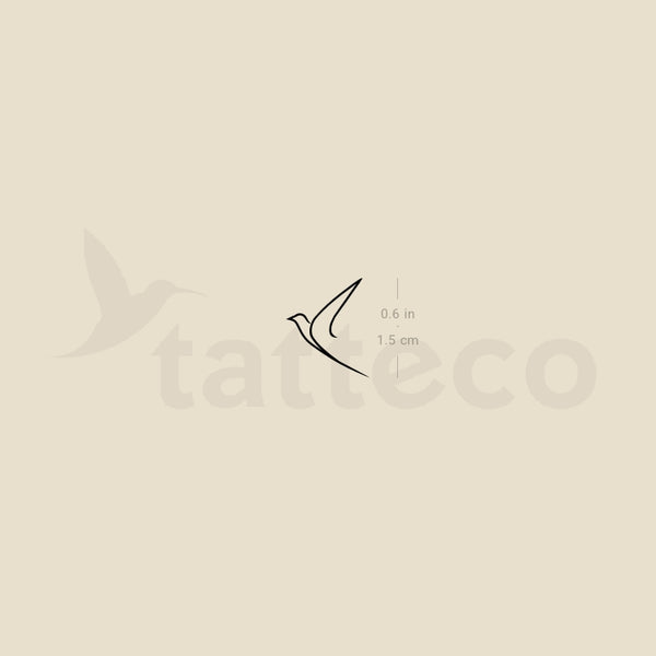 One Line Bird Temporary Tattoo - Set of 3