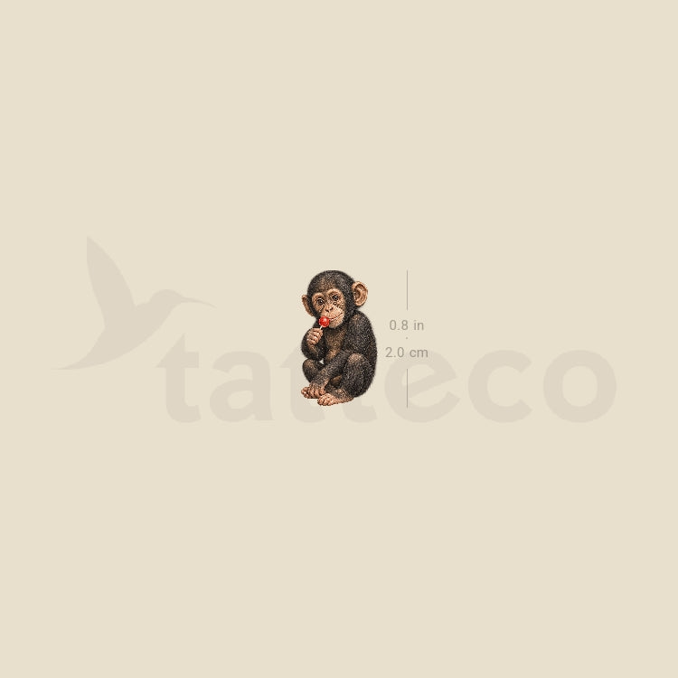 Baby Monkey Temporary Tattoo - Set of 3