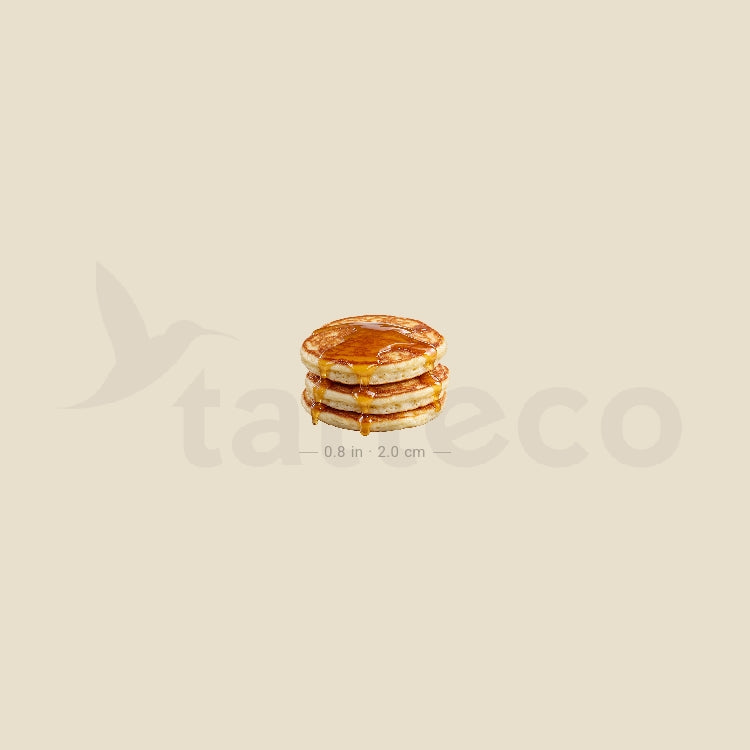 Pancakes With Honey Temporary Tattoo - Set of 3