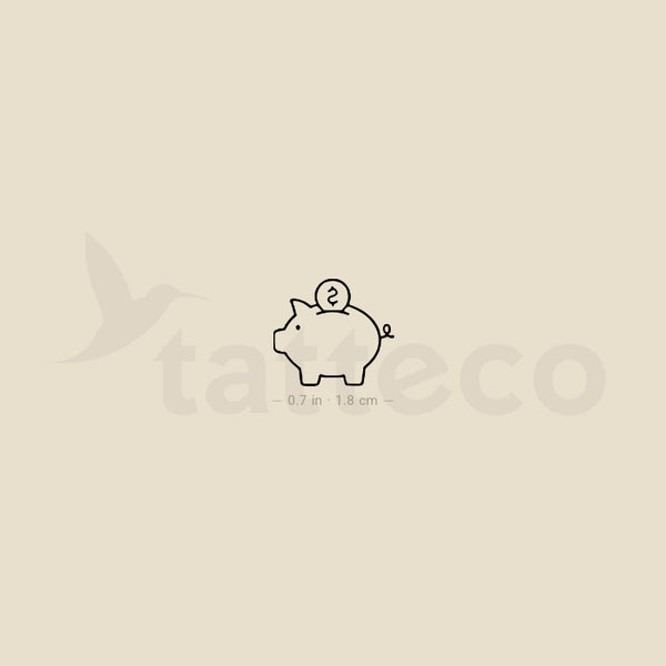 Piggy Bank Temporary Tattoo - Set of 3