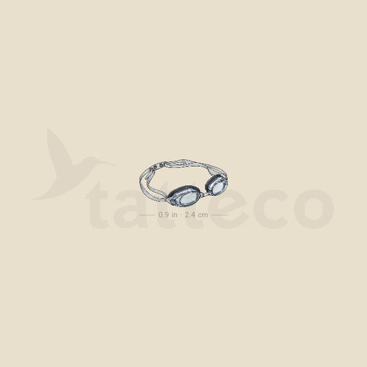 Swimming Goggles Temporary Tattoo - Set of 3