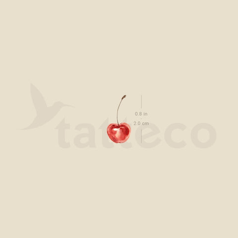 Watercolor Cherry Temporary Tattoo - Set of 3