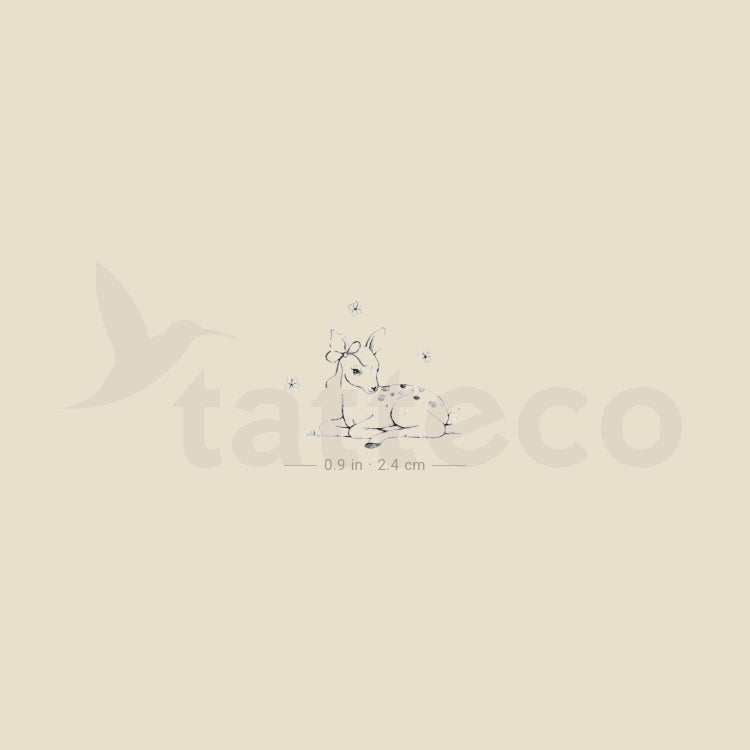 Little Fawn By Stefano Mazza Temporary Tattoo - Set of 3