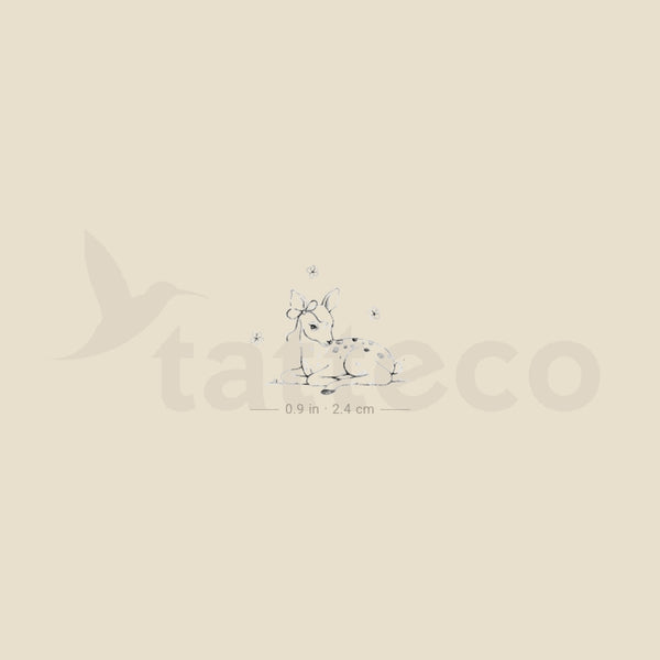 Little Fawn By Stefano Mazza Temporary Tattoo - Set of 3