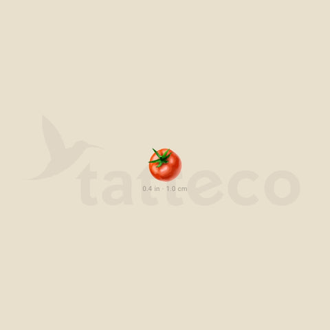 Tiny Red Tomato Temporary Tattoo - Set of 3