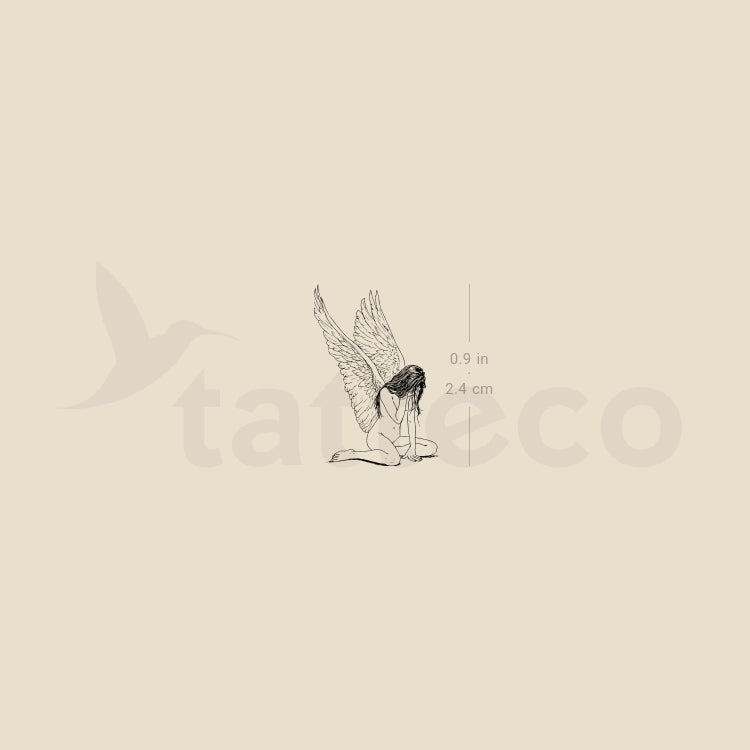 Crying Angel Temporary Tattoo - Set of 3