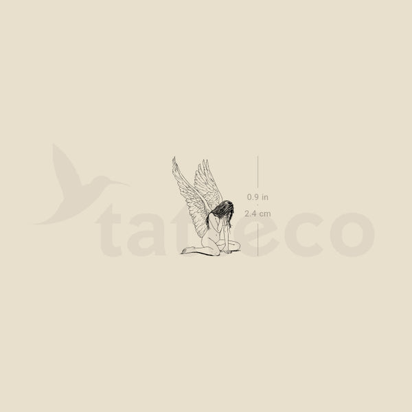 Crying Angel Temporary Tattoo - Set of 3