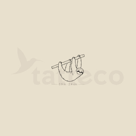 Fine Line Sloth Temporary Tattoo - Set of 3