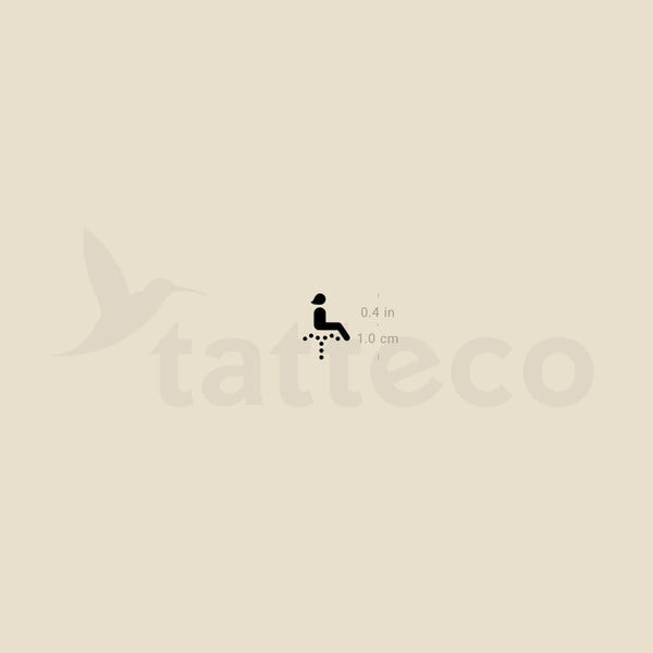 Japanese Toilet Front Spray For Females Symbol Temporary Tattoo - Set of 3
