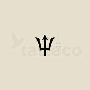 Barbados Trident Temporary Tattoo - Set of 3