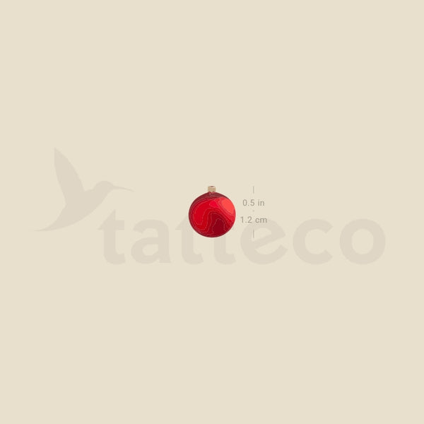 Red Christmas Bauble Temporary Tattoo - Set of 3