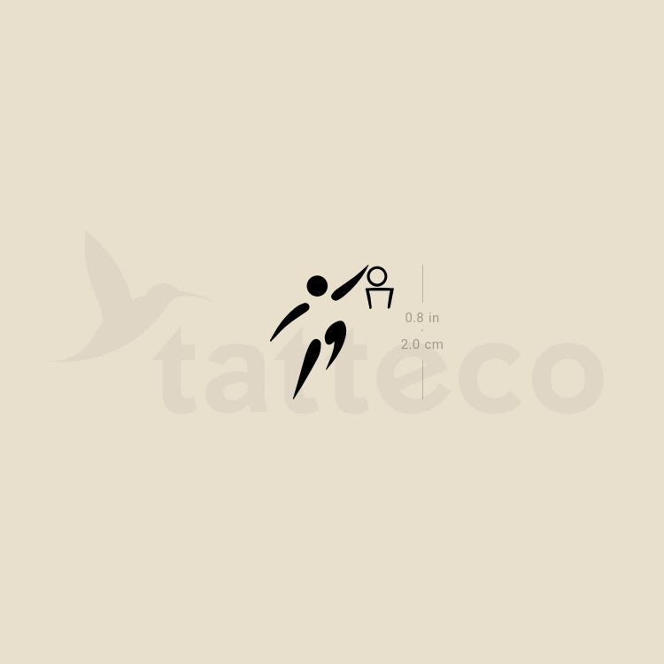 Basketball Symbol Temporary Tattoo - Set of 3