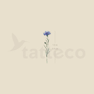 Small Cornflower By Ann Lilya Temporary Tattoo - Set of 3