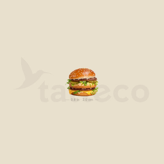 Realistic Hamburger Temporary Tattoo - Set of 3