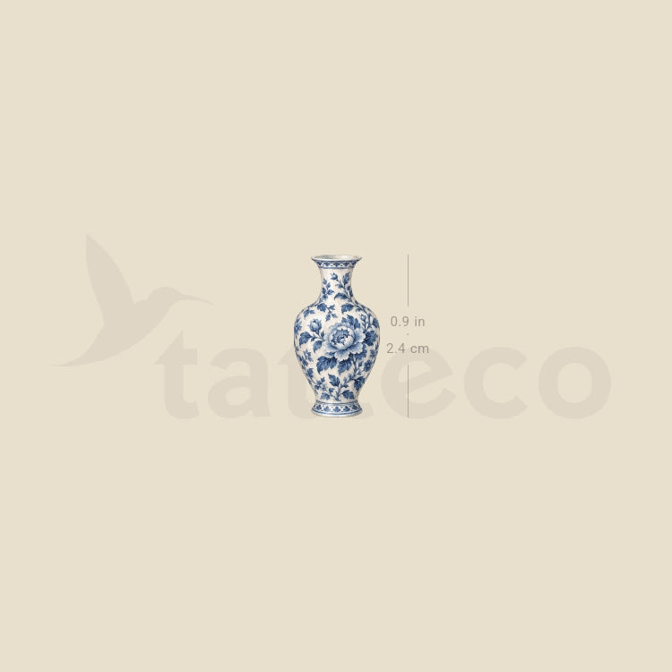 Chinese Porcelain Vase Temporary Tattoo - Set of 3