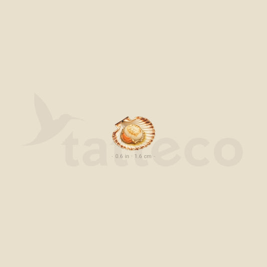 Watercolor Scallop Temporary Tattoo - Set of 3