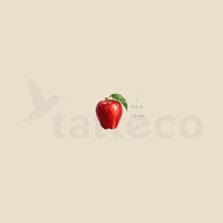 Red Delicious Apple Temporary Tattoo - Set of 3
