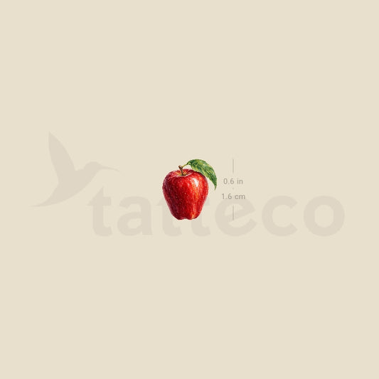 Red Delicious Apple Temporary Tattoo - Set of 3