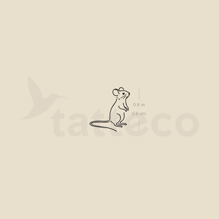 Standing Mouse Temporary Tattoo - Set of 3