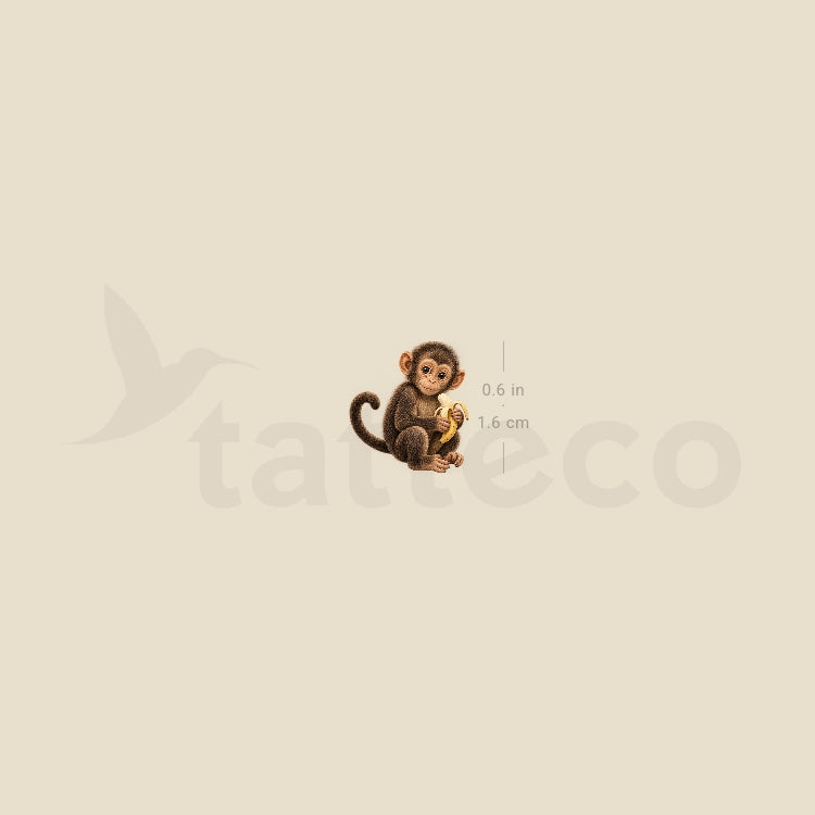 Baby Chimpanzee Temporary Tattoo - Set of 3
