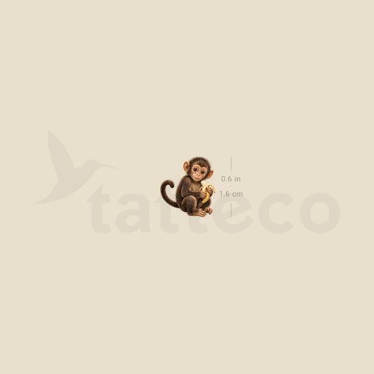 Baby Chimpanzee Temporary Tattoo - Set of 3