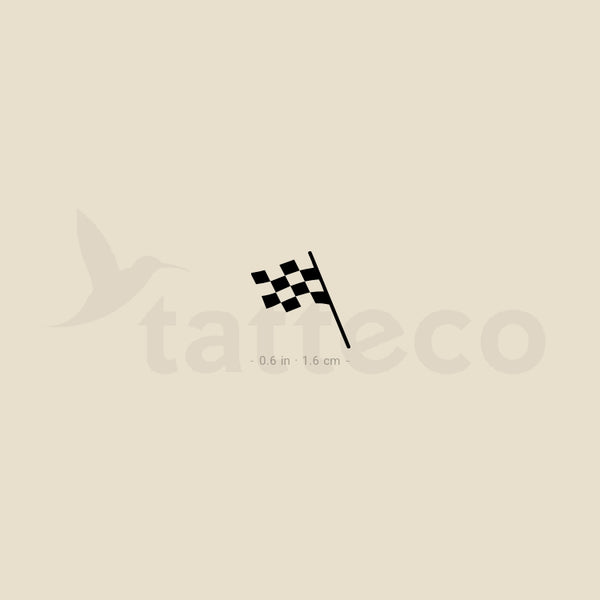 Checkered Flag Temporary Tattoo - Set of 3