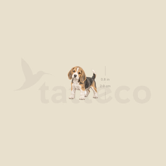 Beagle Puppy Temporary Tattoo - Set of 3