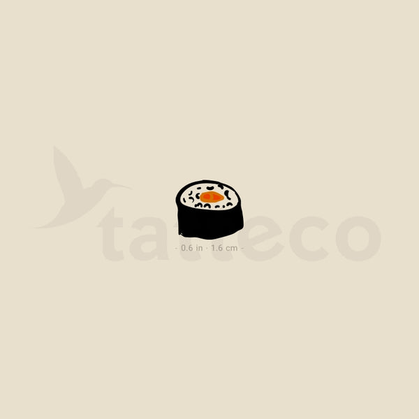 Tiny Salmon Maki Temporary Tattoo - Set of 3
