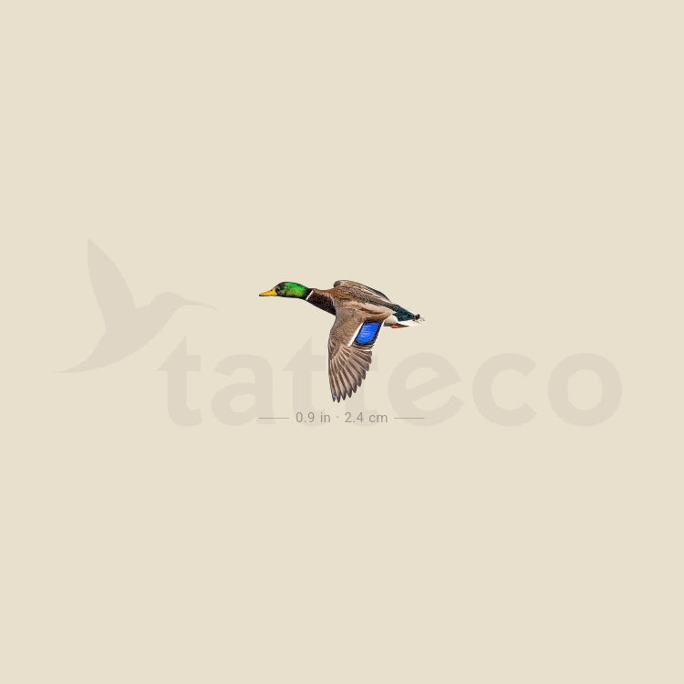 Flying Mallard Temporary Tattoo - Set of 3