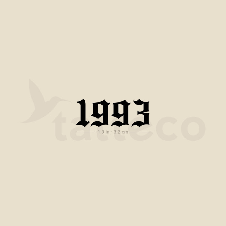Gothic 1993 Temporary Tattoo - Set of 3