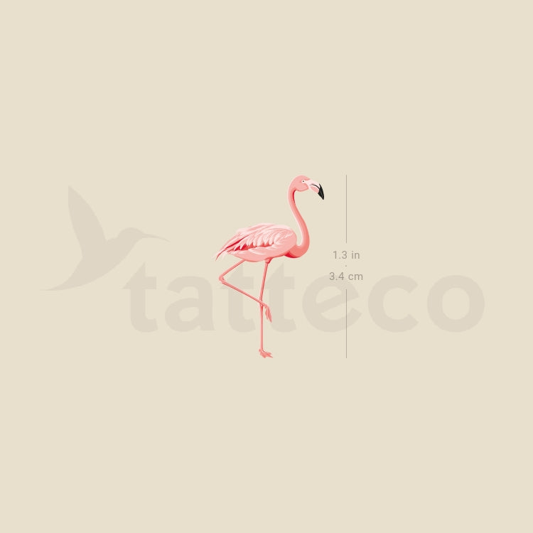 Pink Flamingo Temporary Tattoo - Set of 3