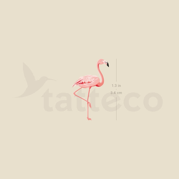 Pink Flamingo Temporary Tattoo - Set of 3