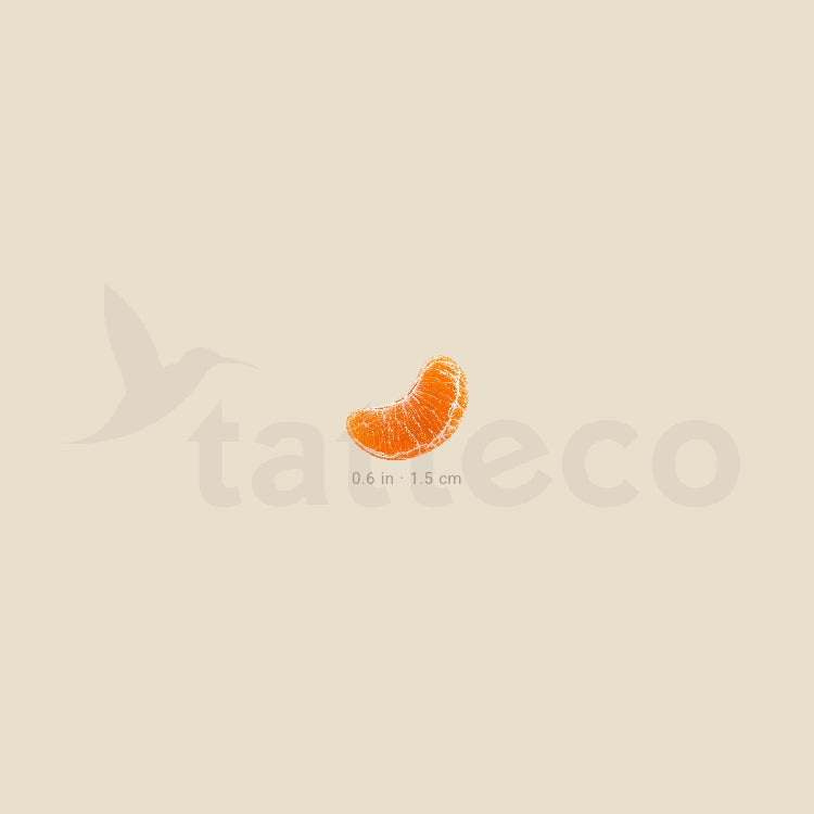 Tangerine Segment Temporary Tattoo - Set of 3