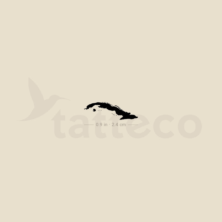 Cuban Map Temporary Tattoo - Set of 3